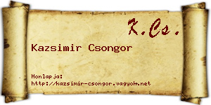 Kazsimir Csongor névjegykártya