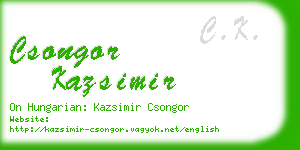 csongor kazsimir business card